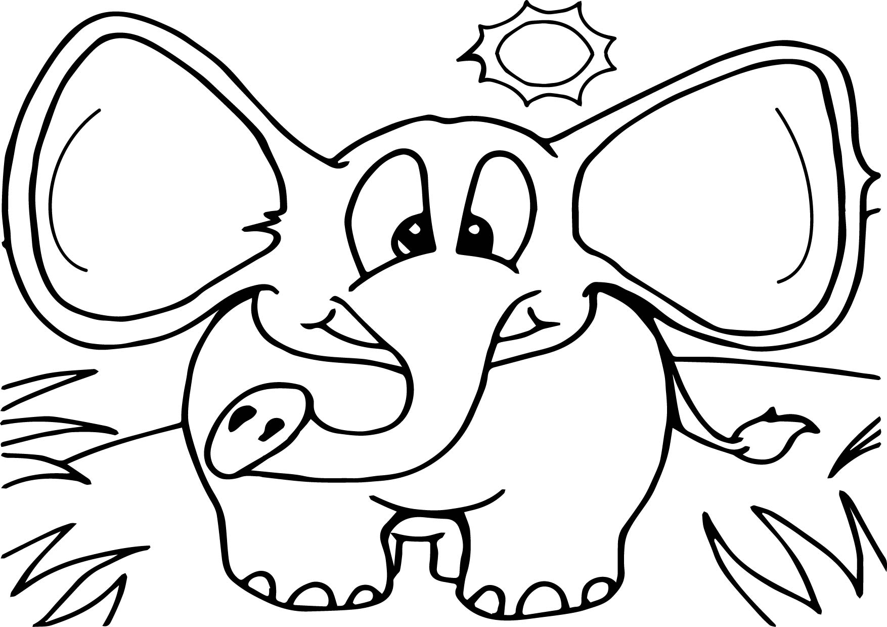 1754x1239 Elephant In The Forest Coloring Page Wecoloringpage