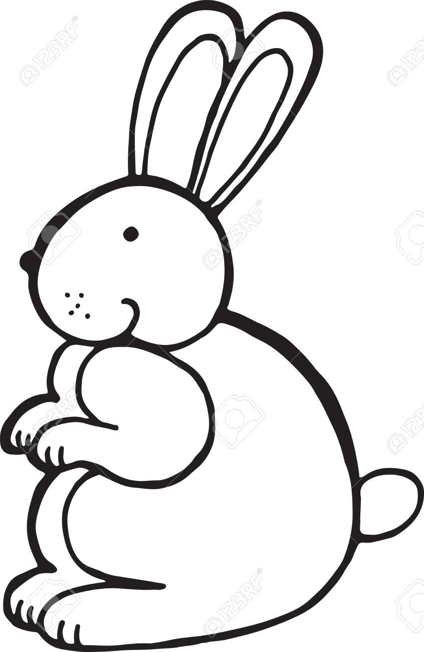 846x1300 Forest Animal Rabbit Doodle Cartoon Simple Illustration. Kids