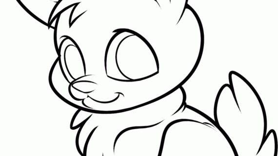 570x320 A Drawing Of A Bunny How To Draw An Easy Bunny, Step By Step