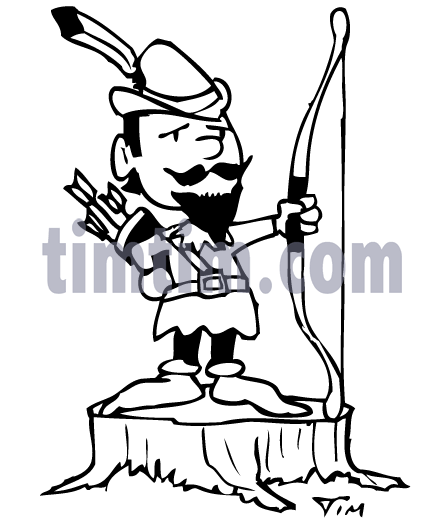 445x518 Free Drawing Of Robin Hood Bw From The Category Occupations +