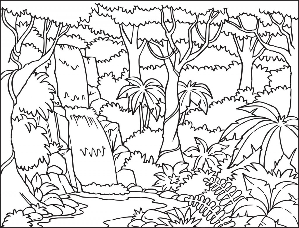 1024x779 Forest And Animals Drawing Line