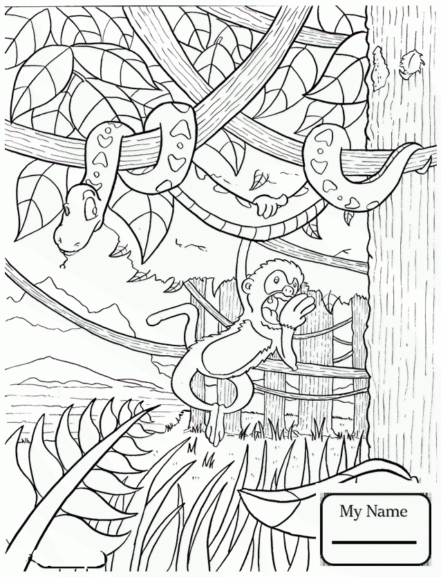 638x835 Nature Seasons Forest Jungle Scene Forest Coloring Pages For Kids
