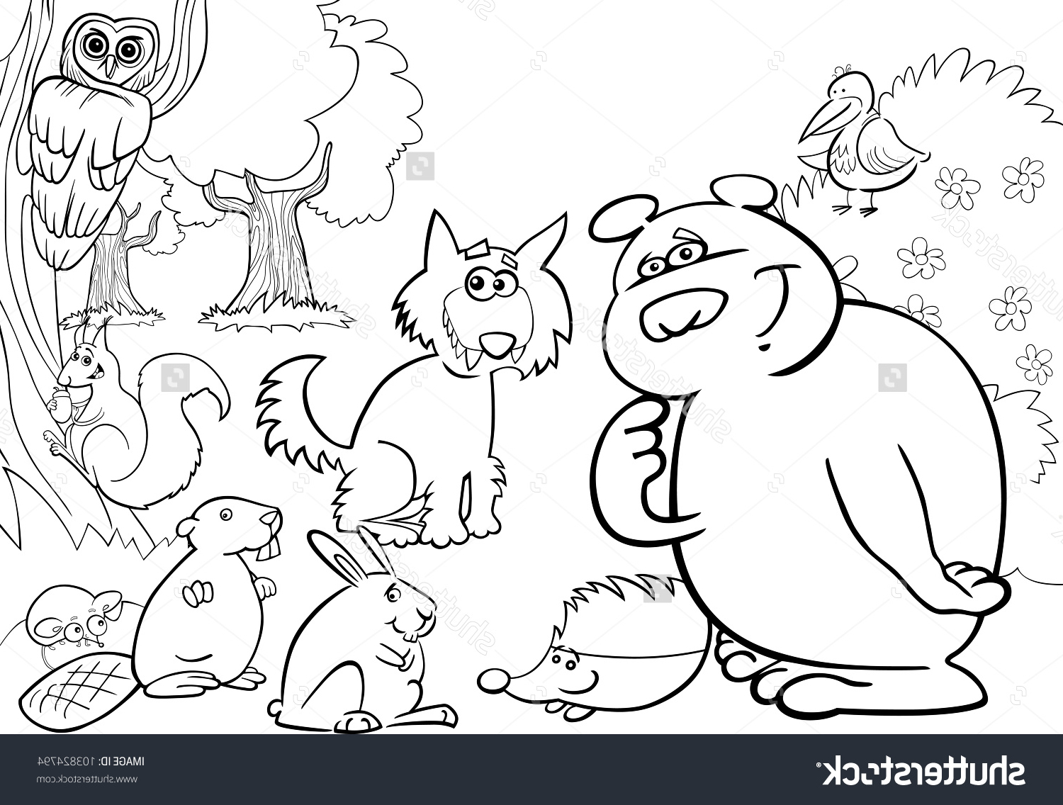 1500x1136 Forest And Animals Drawing Line Forest And Animals Drawing Line