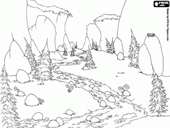 332x250 Design Of Mountain River That Flows Through The Meadow And Forest