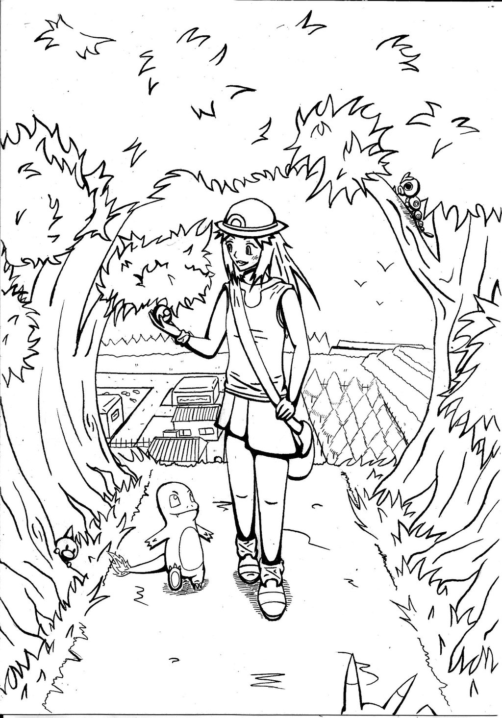 1024x1465 Viridian Forest Line Art. By Turbok1000