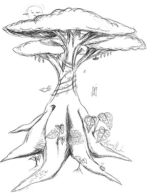 290x378 Rainforest Plants And Trees Drawing