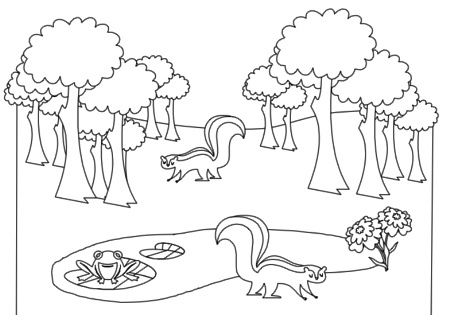 450x315 Forest Trees Black And White Clipart
