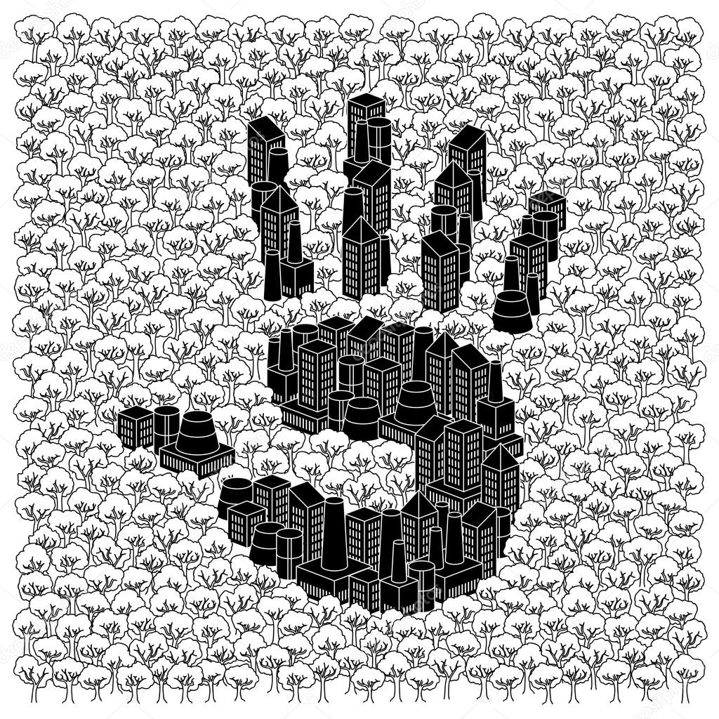 1024x1024 Save The Forests Concept Hand Print Stock Vector Iatsun