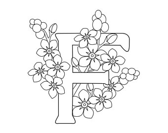 340x270 Floral Coloring Page Etsy