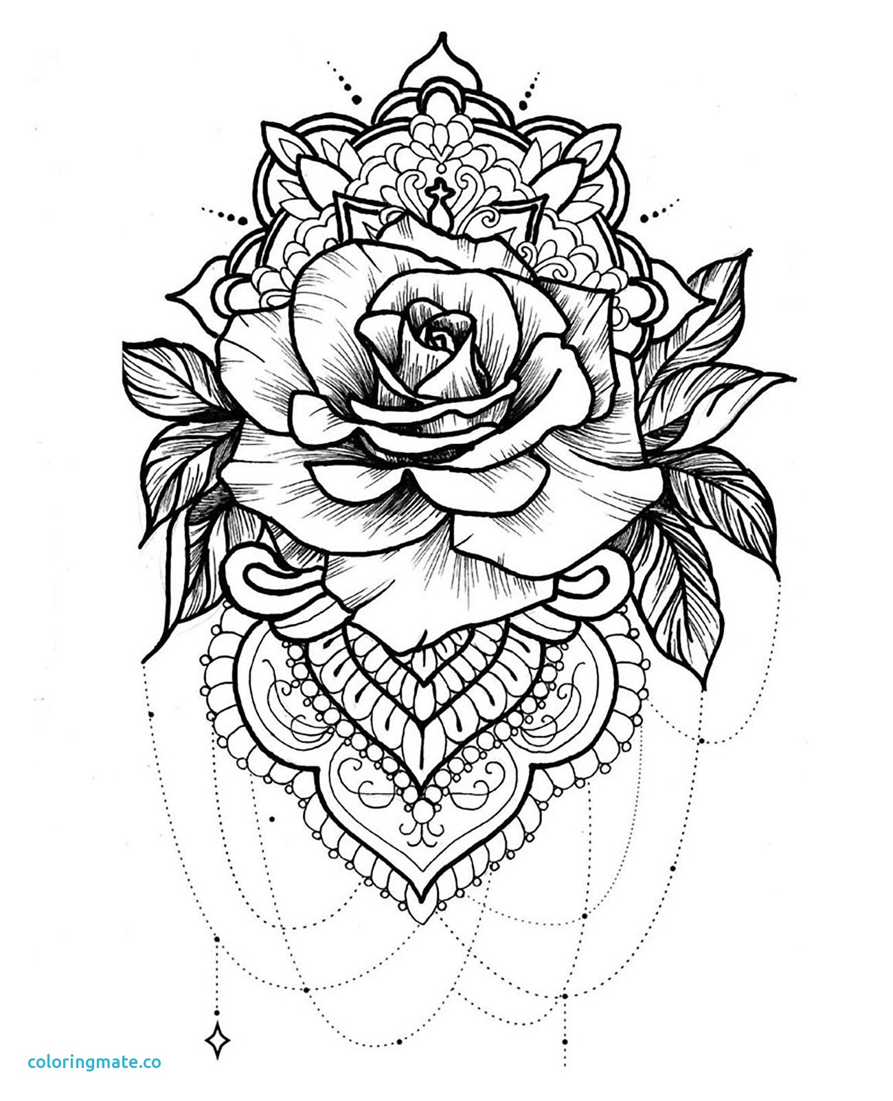 1300x1602 Coloriage Mandala Rose Fresh Roses And Forget Me Nots Mandala