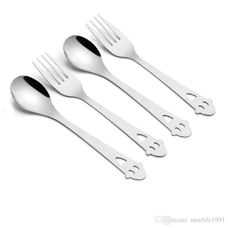 800x800 Fork Spoon Flatware Set Smile Face Style Cooking Tool Cutlery Set