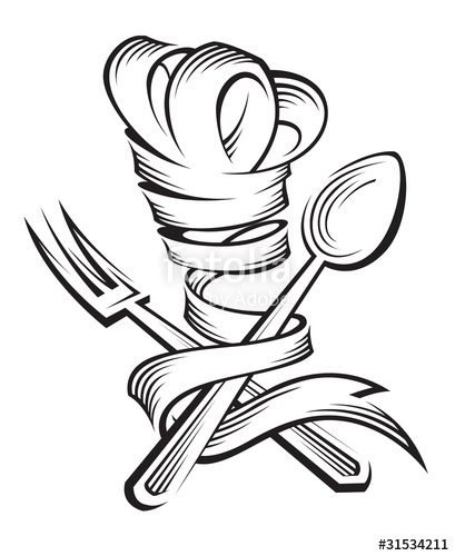 409x500 Chef Hat, Spoon And Fork Stock Image And Royalty Free Vector