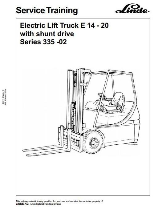 500x679 Linde Electric Forklift Truck 335 02 Series E14, E16, E18p, E20p