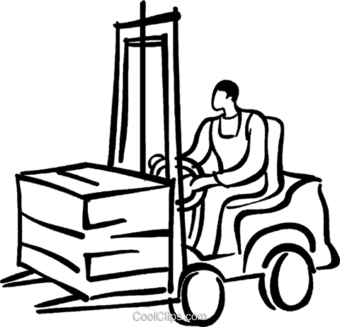 480x462 Person Driving A Forklift Royalty Free Vector Clip Art