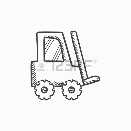 450x450 Forklift Vector Sketch Icon Isolated On Background. Hand Drawn