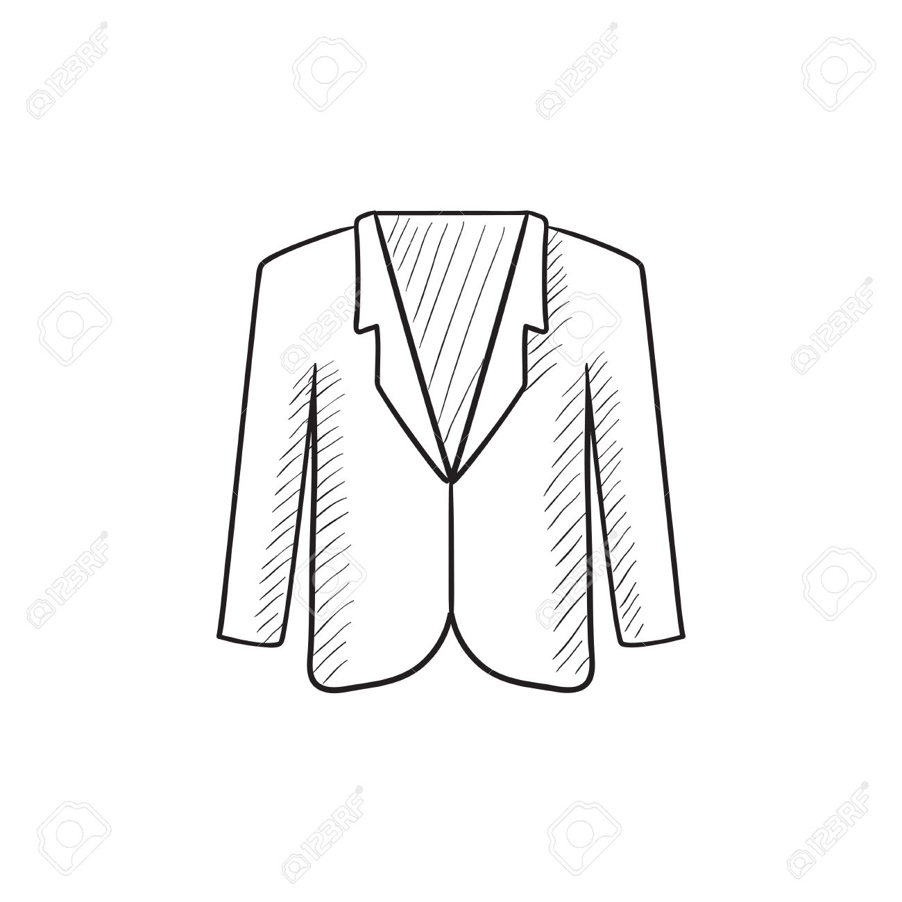 1300x1300 Male Jacket Vector Sketch Icon Isolated On Background. Hand Drawn