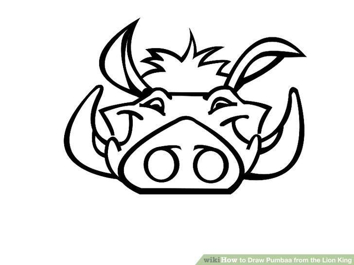 728x546 How To Draw Pumbaa From The Lion King (With Pictures)