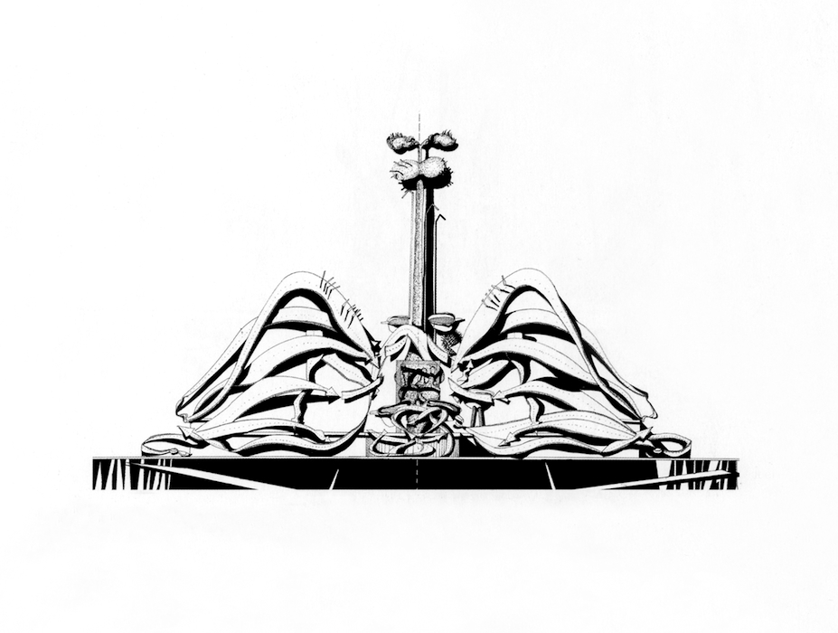 927x700 Water Fountain Sketch