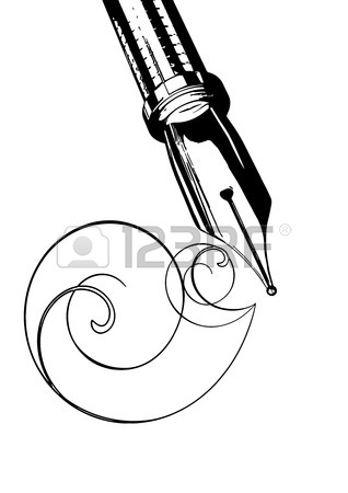 318x450 Illustration Fountain Pen On A White Background Royalty Free