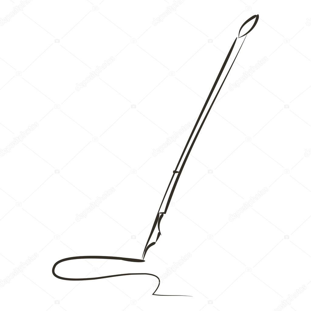 1024x1024 Fountain Pen Sketch Stock Vector Natbasil
