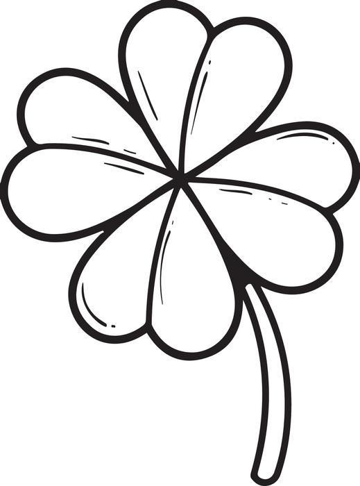 519x700 Four Leaf Clover Coloring Pages Free Printable Four Leaf Clover