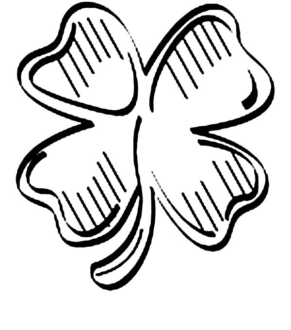 600x680 Artistic Drawing Of Four Leaf Clover Coloring Page