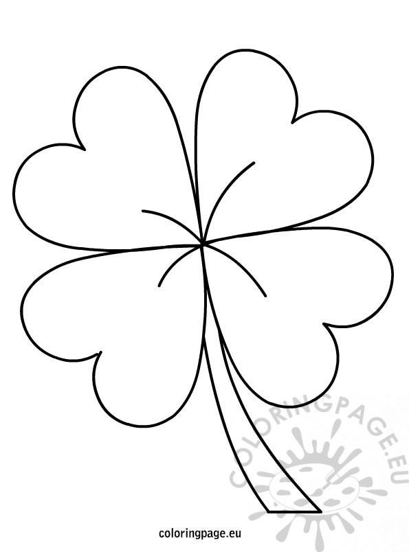 595x804 Survival 4 Leaf Clover Coloring Page Four Drawing Clipart Best
