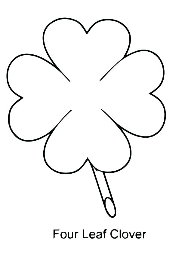 595x842 Four Leaf Clover Coloring Sheet Pin Clover Shamrock 6 Three Leaf