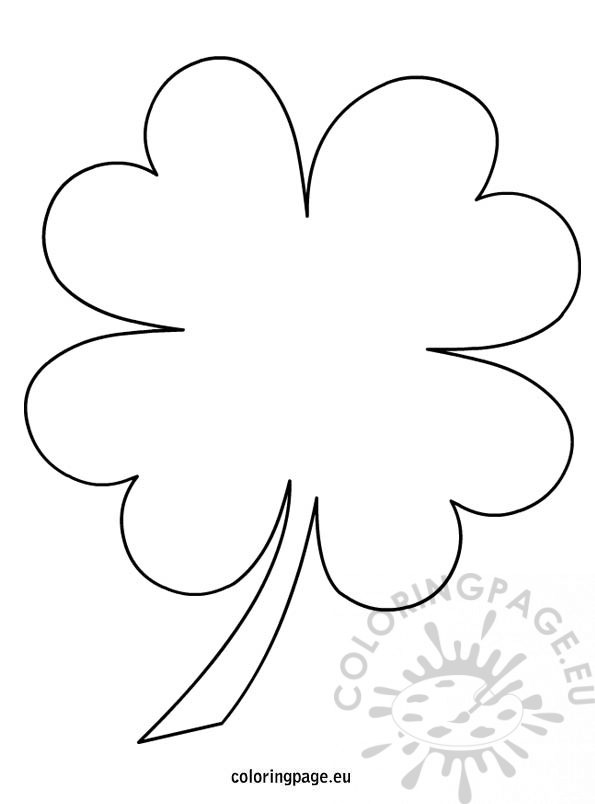595x804 4 Leaf Clover Coloring Page