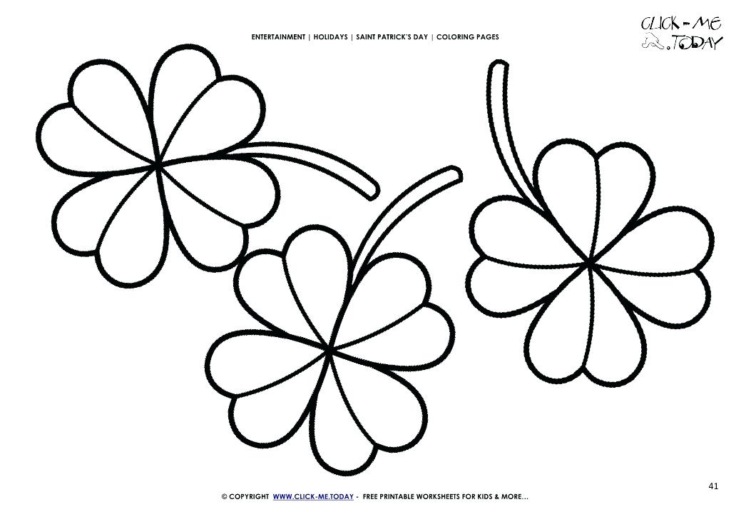 1053x745 Three Leaf Clover Coloring Page St Day Coloring Page Three Four