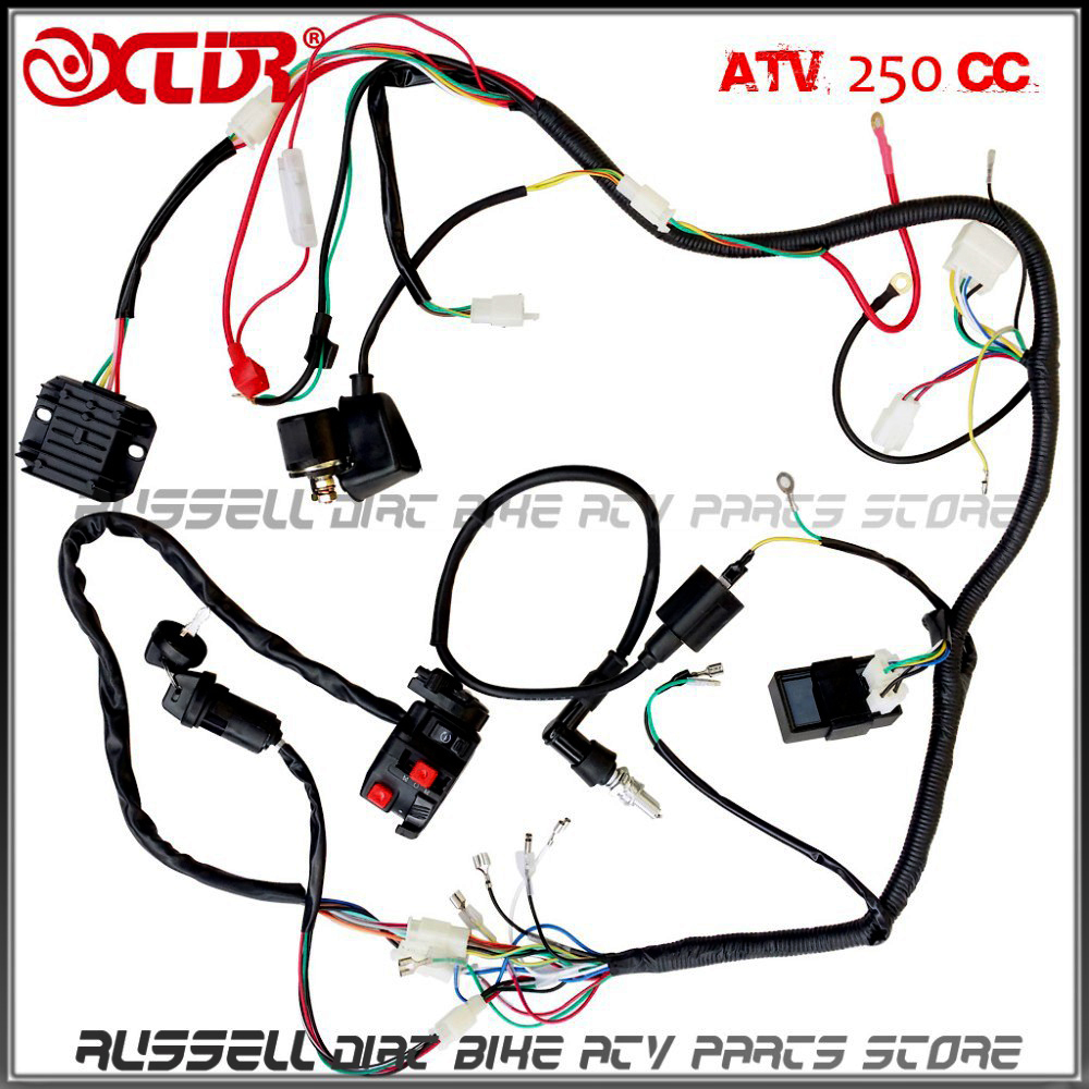 1000x1000 Complete Electrics Wiring Harness Atv Quad 4 Wheeler 200cc 250cc