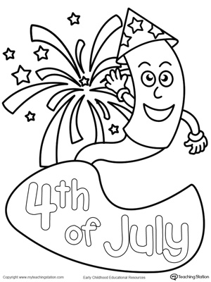300x400 4th Of July Fireworks Coloring Page