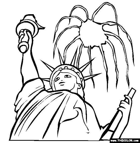 554x565 Fourth Of July Online Coloring Page