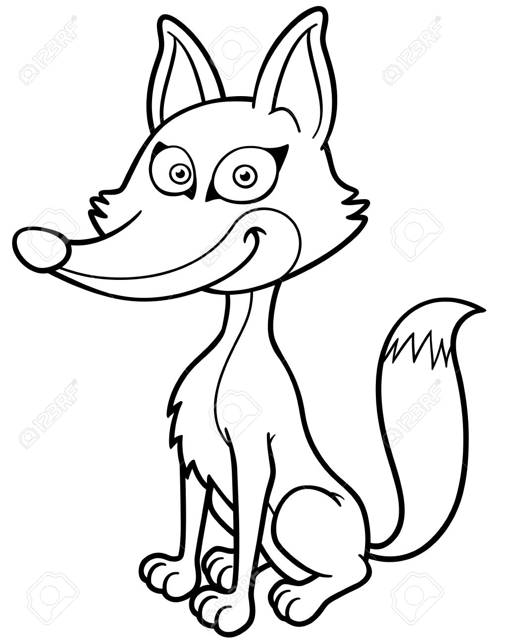 Fox Black And White Drawing at GetDrawings | Free download
