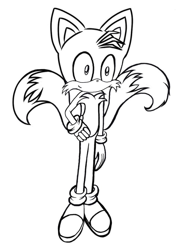 768x1041 Tails The Fox (Black And White) By Sonire