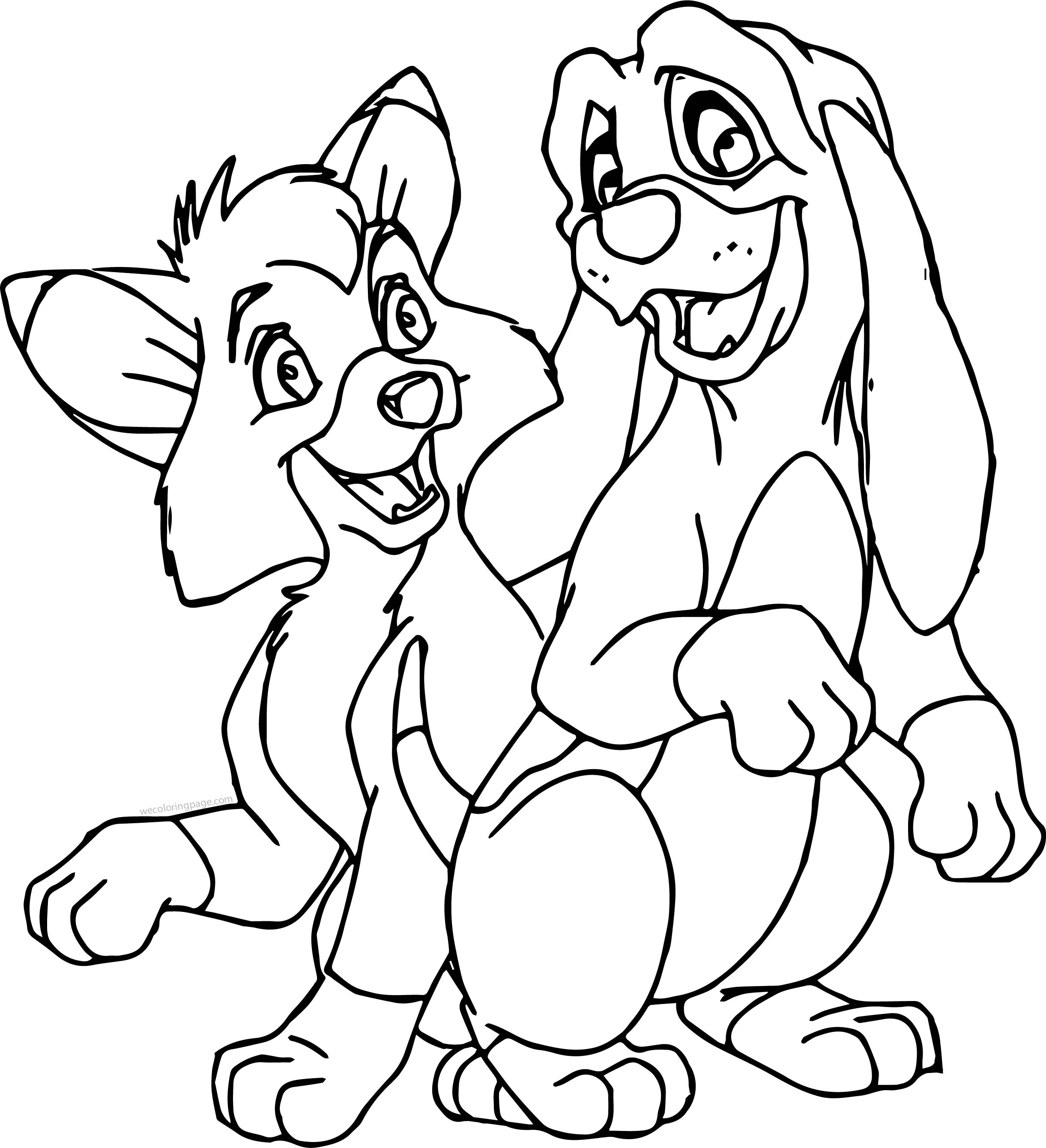 2442x2679 Copper Todd Fox Happy Cartoon Coloring Page Wecoloringpage
