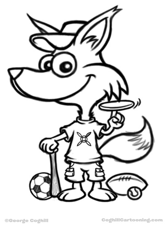 540x736 Fox Cartoon Character Mascot For City Of Green, Ohio