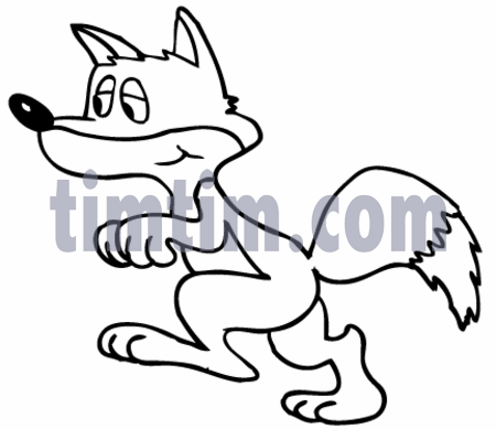 450x389 Free Drawing Of Fox Sneaking Bw From The Category Wild Animals