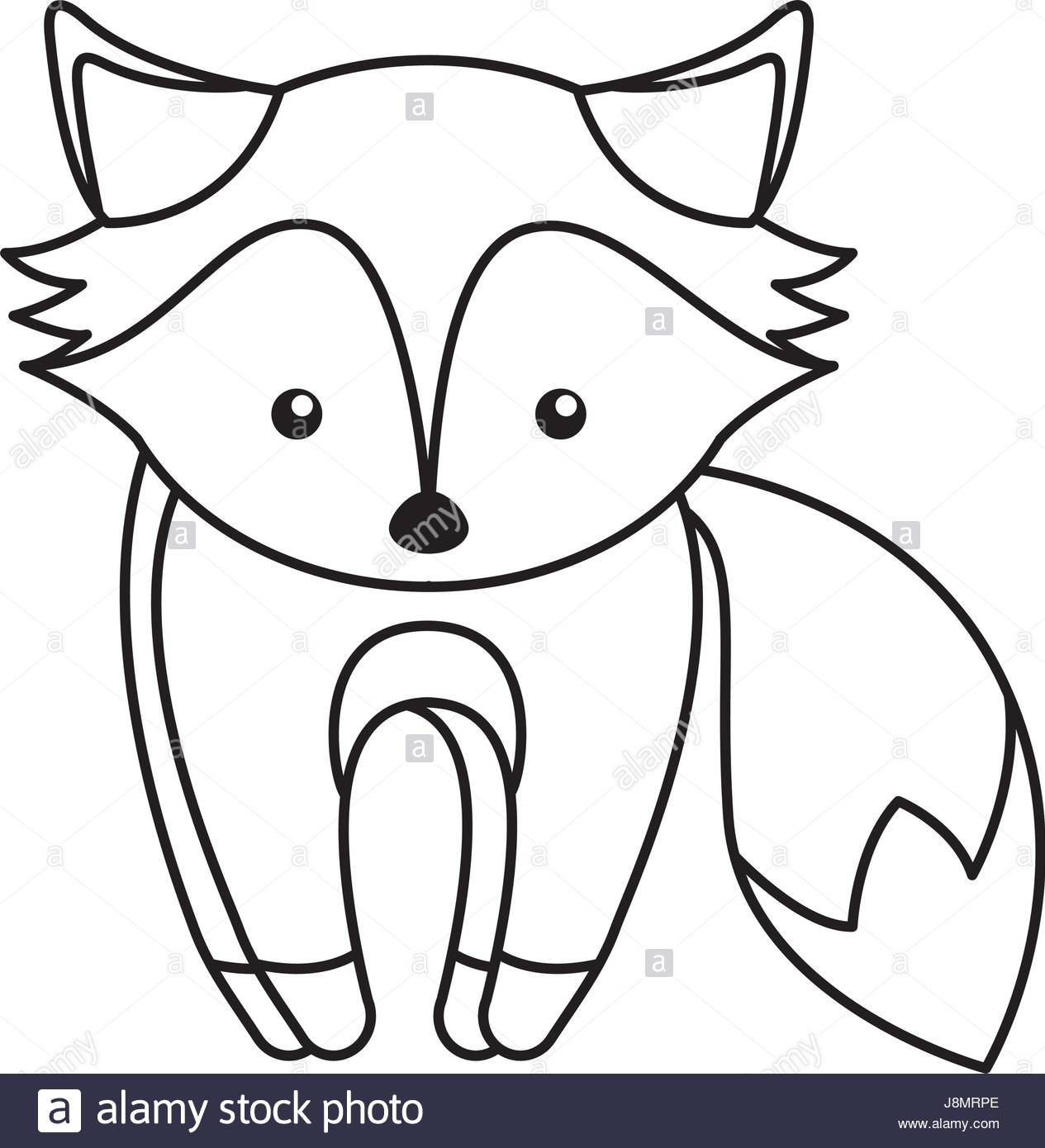 1265x1390 Cute Line Icon Fox Cartoon Stock Vector Art Amp Illustration, Vector