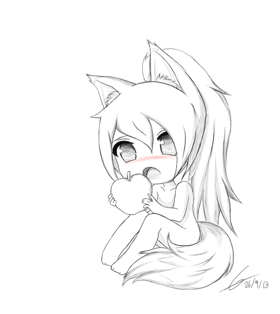 900x1011 Cute Anime Girl Sketch Chibi
