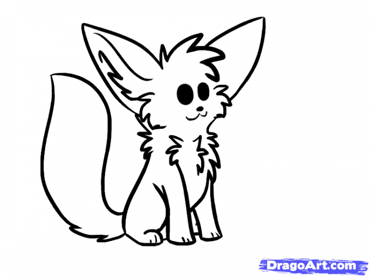 750x563 Drawing Simple Arctic Fox Drawing With Cute Fox Drawing Gif