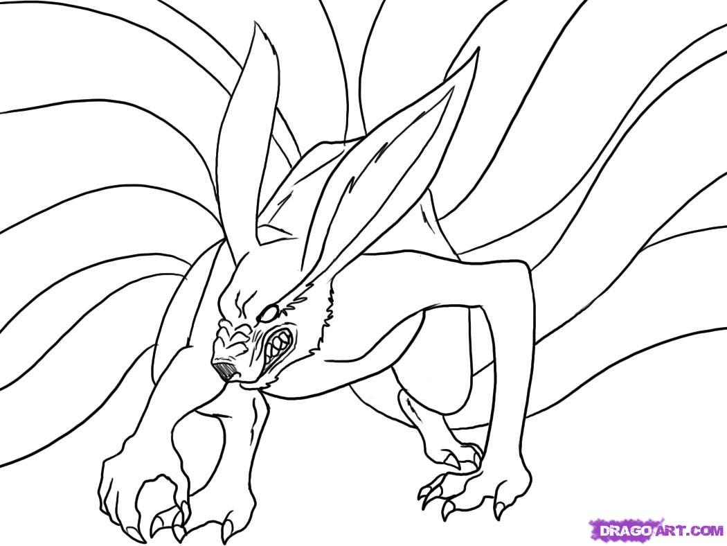 1050x788 Nine Tailed Fox Drawing