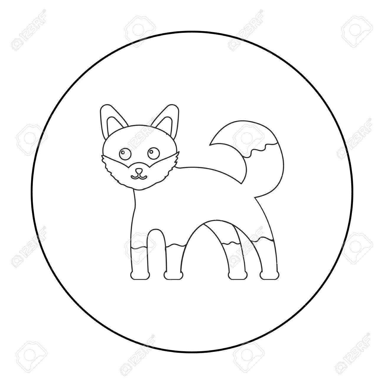1300x1300 Fox Icon Outline. Singe Animal Icon From The Big Animals Outline