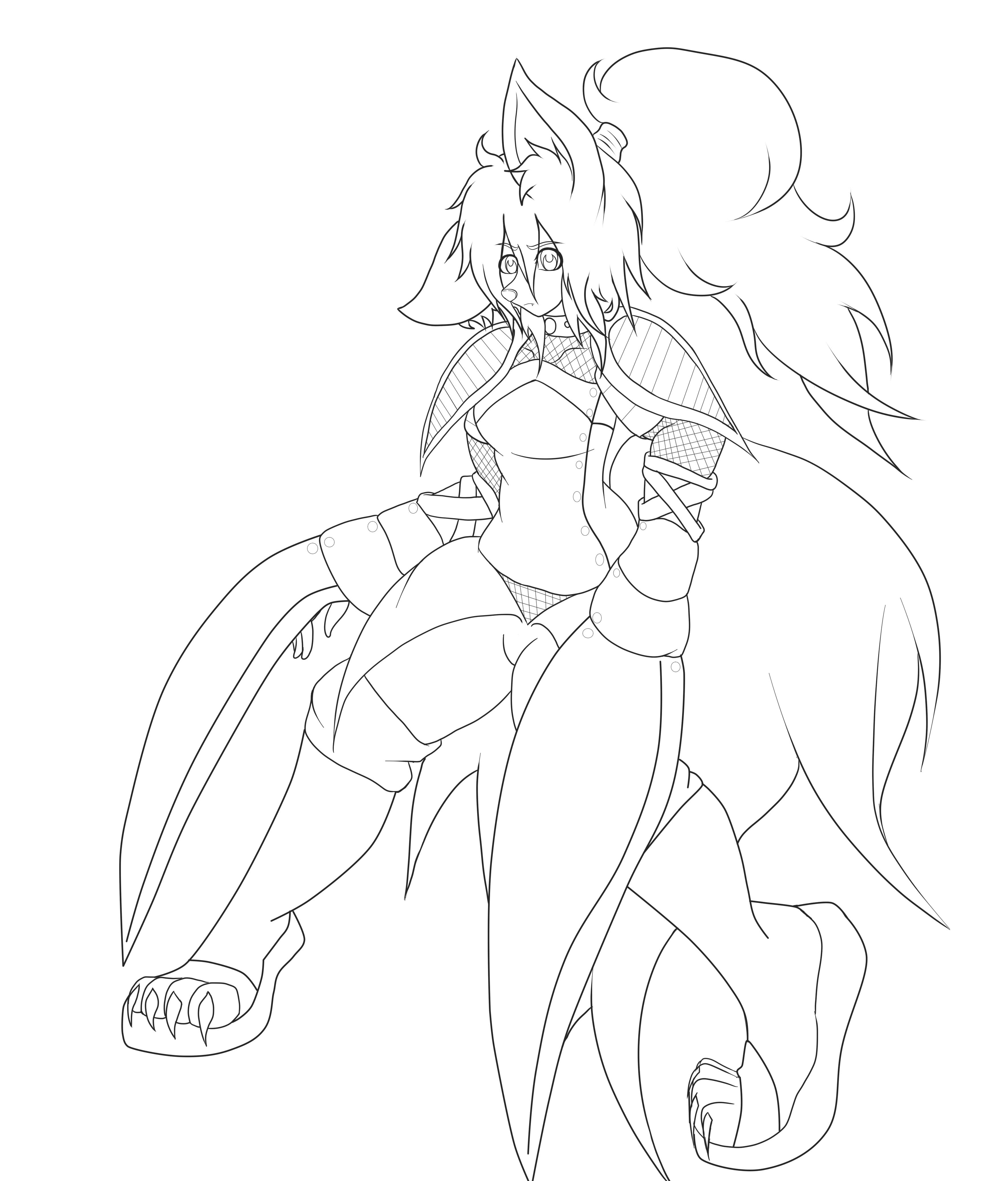 3536x4143 Warrior Fox Outline Weasyl