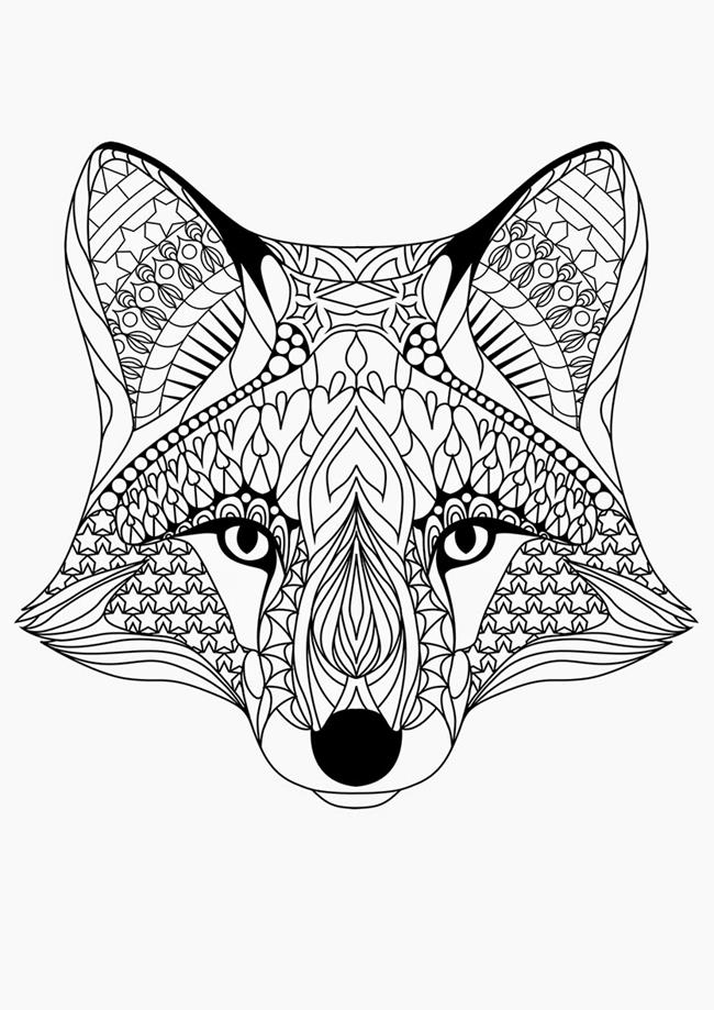 650x919 Fox Coloring Pages For Adults Just Colorings