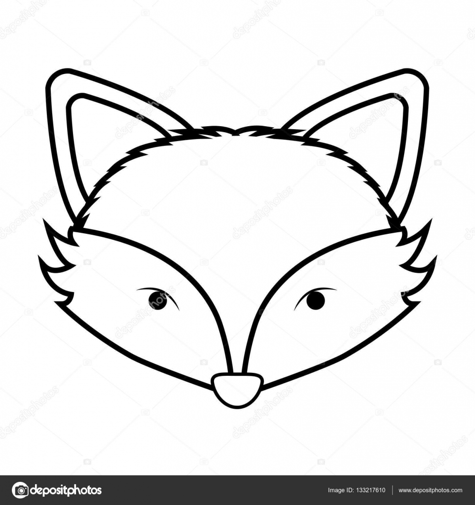 963x1024 Contour Monochrome With Fox Face Stock Vector Grgroupstock