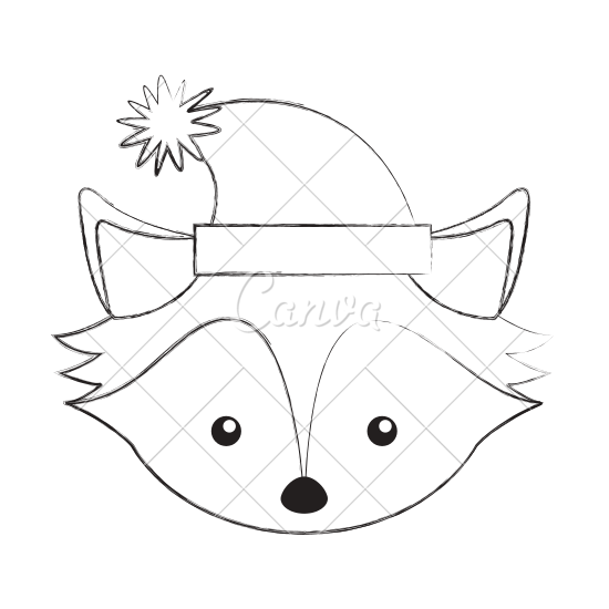 550x550 Christmas Fox Face Cartoon