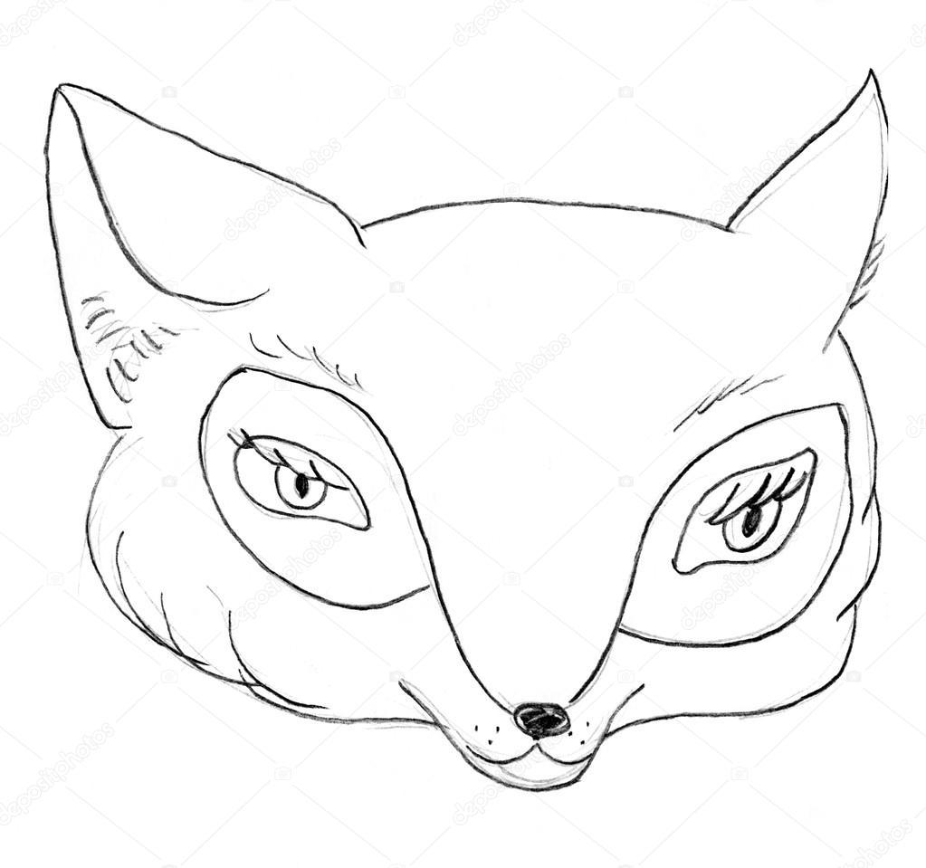 1023x959 Fox Head Sketch Stock Photo Nadyaus