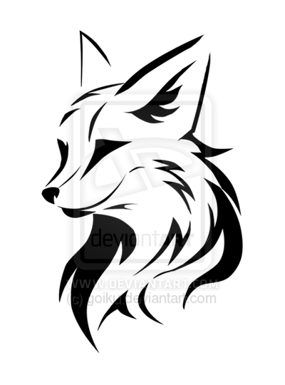 400x540 Tribal Fox Head Drawing