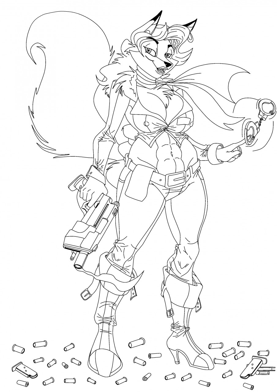 905x1280 Carmelita Fox Line Art (Credit) By Nickanater1